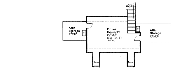 Plan 48277FM: 4 Bedroom Home Plan with Attractive Lines - Floor Plan - Bonus - European, Southern, Traditional