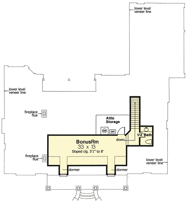 Plan 48285FM: Charming Country Home Plan - Floor Plan - Bonus - Country, Southern