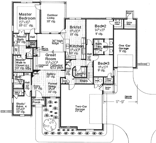 Plan 48360FM: French Country Flair - Floor Plan - Main Level - European, French Country