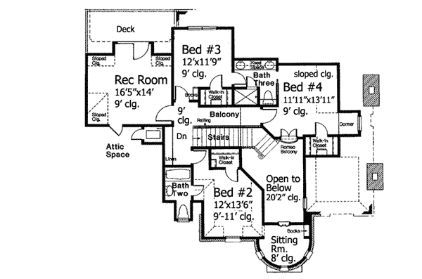 Plan 48383FM: Unique Sitting Room - Floor Plan - 2nd Floor - European, French Country