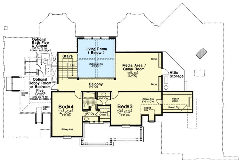 Plan 48435FM: Gorgeous European Manor Home - Floor Plan - 2nd Floor - European, French Country