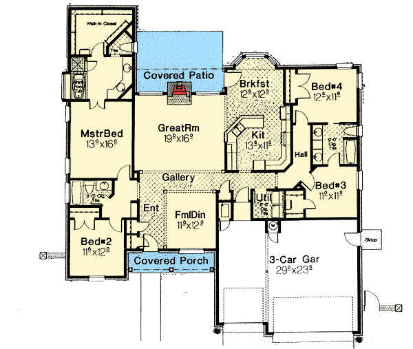 Plan 48462FM: Traditional and Elegant - Floor Plan - Main Level - European, Traditional