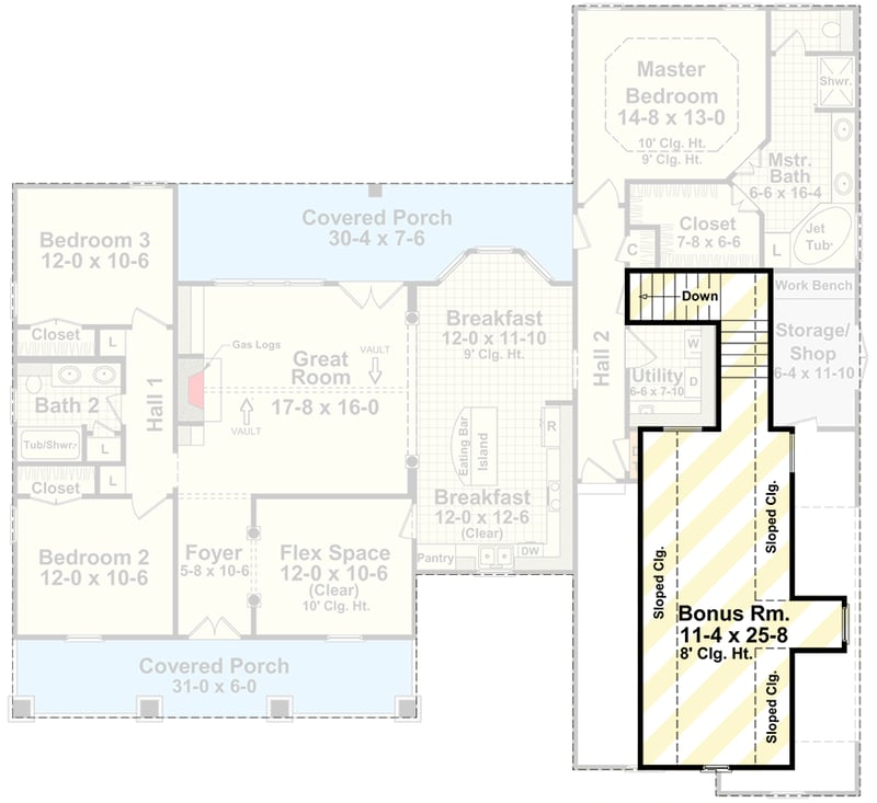Plan 51009MM: Flexible Country House Plan - Floor Plan - Bonus - Country, Traditional