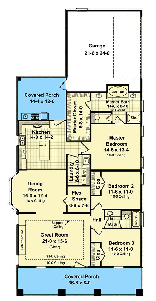 Plan 51042MM: Tidy Craftsman Home Plan - Floor Plan - Main Level - Bungalow, Cottage, Craftsman, Northwest