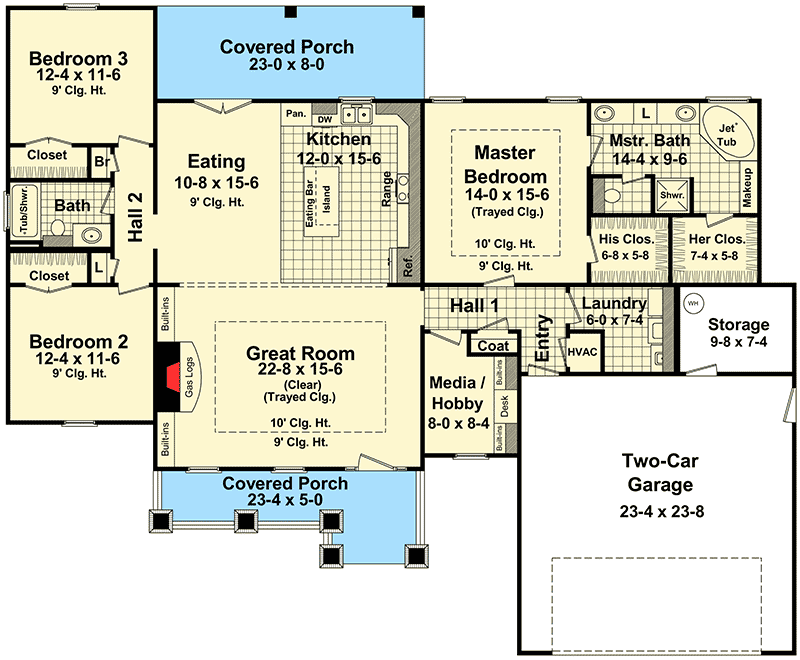 Plan 51057MM: Craftsman Inspiration - Floor Plan - Main Level - Craftsman, Northwest