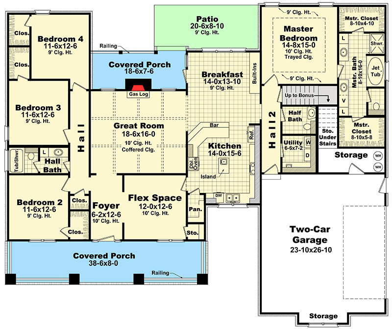 Plan 51085MM: Captivating Craftsman House Planwith Options - Floor Plan - Main Level - Country, Craftsman
