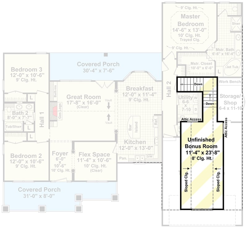 Plan 51088MM: Craftsman Home Plan with Great Porches - 1816 Sq Ft - Floor Plan - Bonus - Craftsman, Northwest