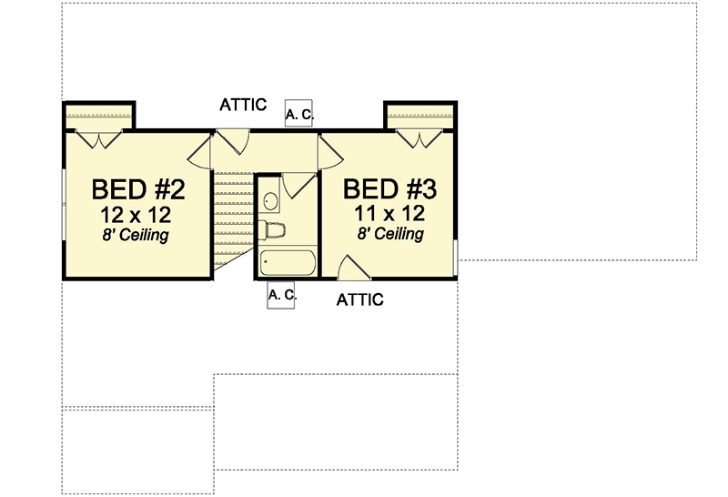 Plan 52232WM: Country Home Plan with First Floor Master and 2-Car Garage - Floor Plan - 2nd Floor - Cottage, Country, Traditional