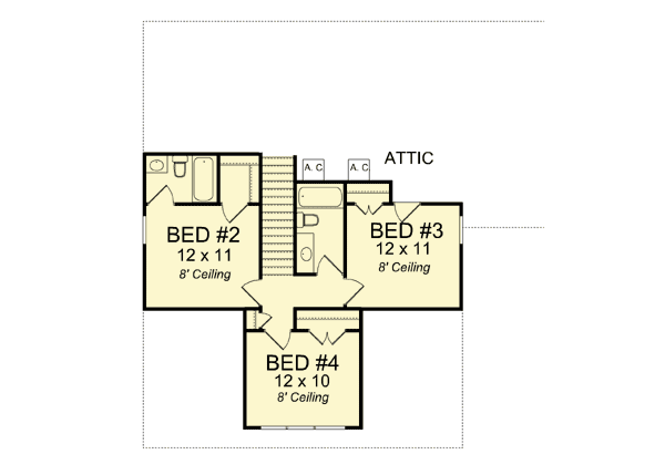 Plan 52248WM: Bungalow with Terrific Open Living Space - Floor Plan - 2nd Floor - Bungalow, Cottage, Country
