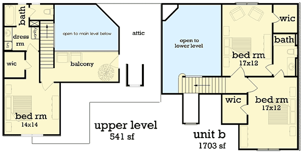 Plan 55170BR: Affordable Duplex House Plan - Floor Plan - 2nd Floor