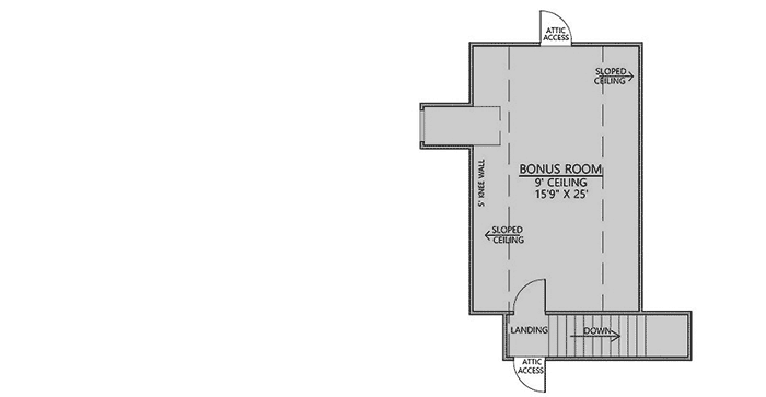 Plan 56403SM: 3 Bed Acadian House Plan with Bonus Room - Floor Plan - Bonus - Acadian, European, French Country, Louisiana-Style, Southern