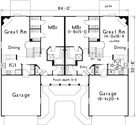 Plan 57079HA: Country Charm In A Double Feature - Floor Plan - Main Level - Traditional
