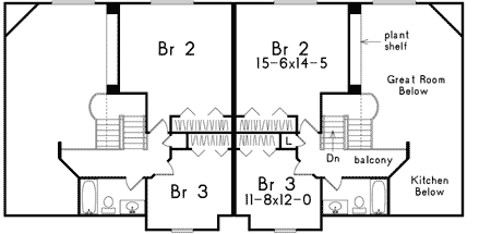 Plan 57079HA: Country Charm In A Double Feature - Floor Plan - 2nd Floor - Traditional