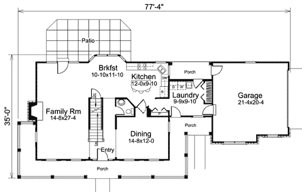 Plan 57153HA: Fabulous Countryside Home Plan - Floor Plan - Main Level - Country