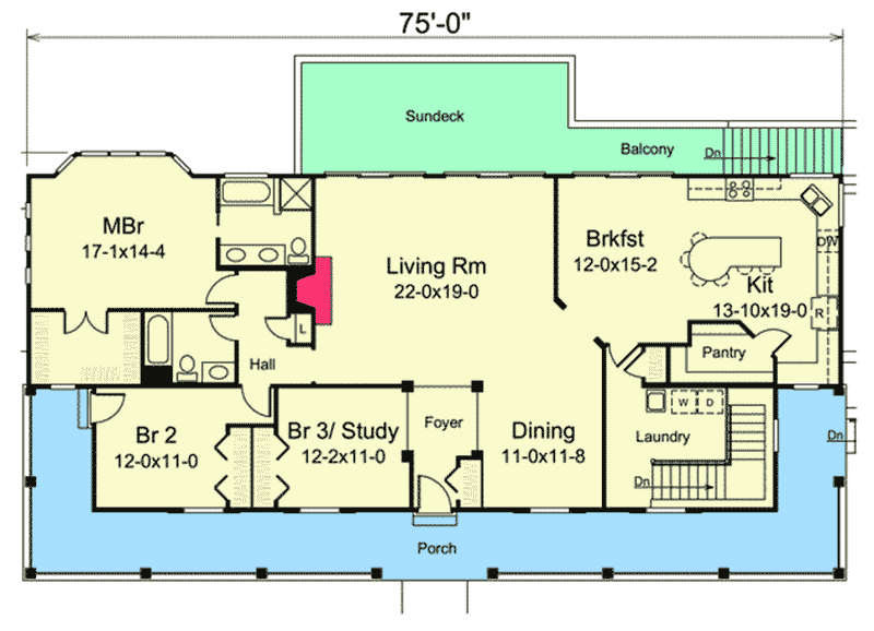 Plan 57274HA: Country Home Plan For The Car Enthusiast - Floor Plan - Main Level - Country, Southern
