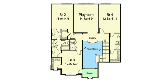 Plan 57286HA: Unique Master Suite with Atrium Exercise Room - Floor Plan - 2nd Floor - Traditional