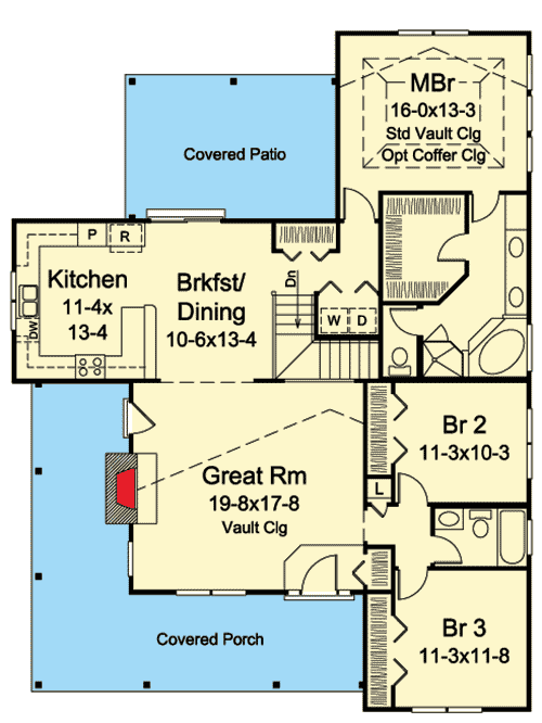 Plan 57345HA: All the Basics and More - Floor Plan - Main Level