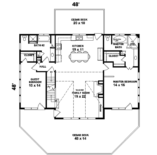 Plan 58412SV: Loft Office - Floor Plan - Main Level - Mountain, Vacation