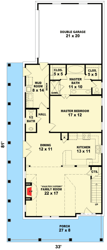 Plan 58547SV: Sophisticated Country Cottage - Floor Plan - Main Level - Cottage, Country, Southern