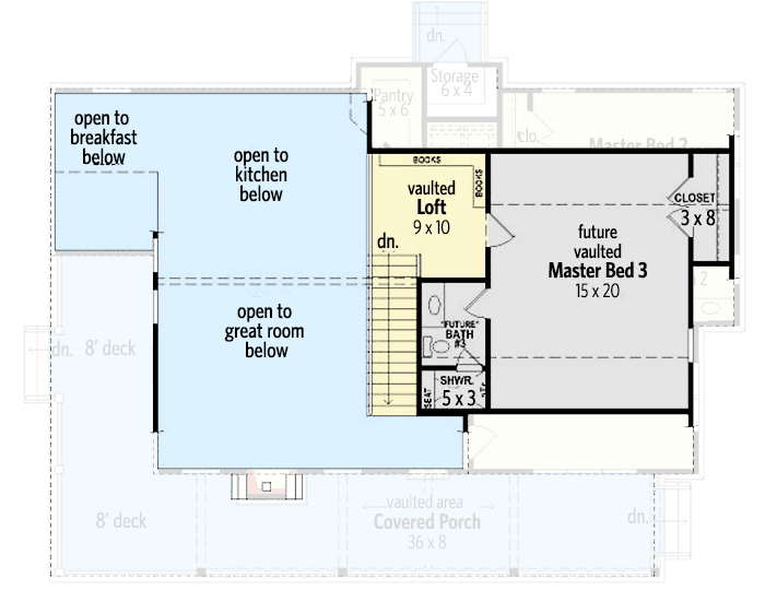 Plan 58551SV: Cabin House Plan with Three Master Bedrooms - 1532 Sq Ft - Floor Plan - 2nd Floor - Cabin, Cottage, Country, Mountain, Rustic, Vacation