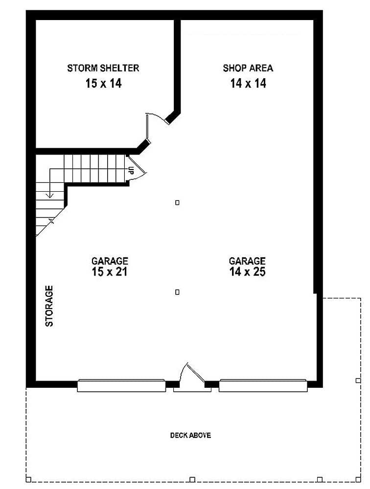 Plan 58569SV: 2-Bed House Plan for the Front-Sloping Lot - Floor Plan - Basement - Carriage, Country