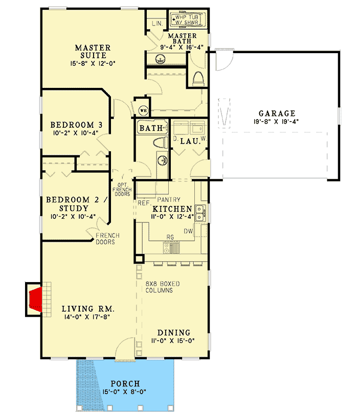 Plan 5905ND: Compact Charm - Floor Plan - Main Level - Southern