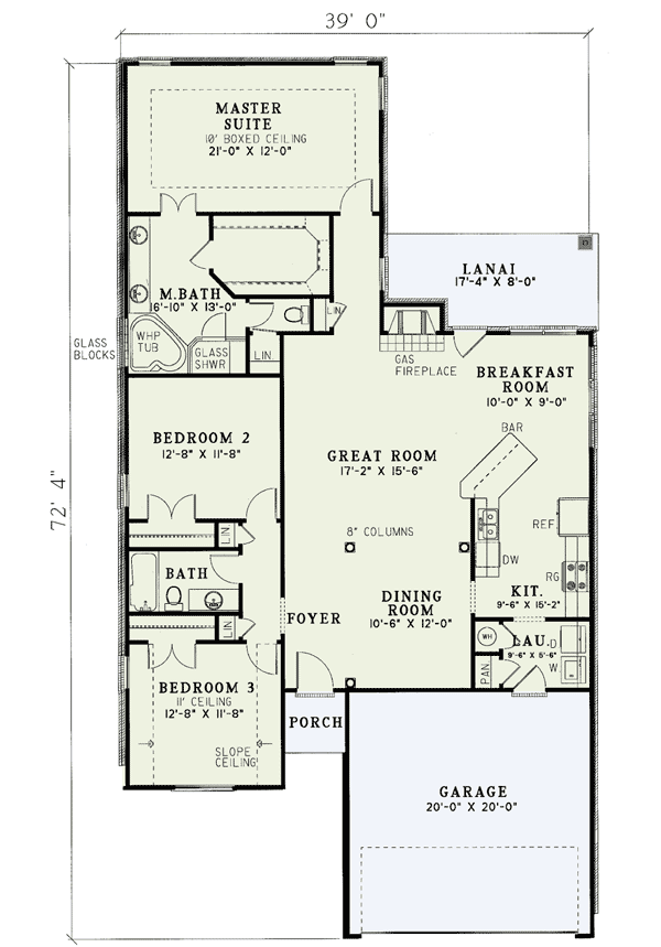 Plan 59054ND: Lavish Window Accents - Floor Plan - Main Level - Southern, Traditional