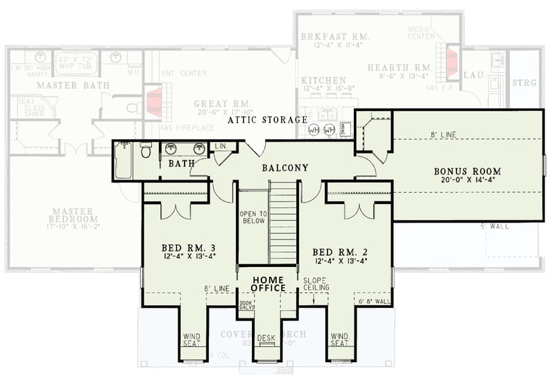 Plan 5912ND: Thoughtful Amenities - Floor Plan - 2nd Floor - Country, Southern