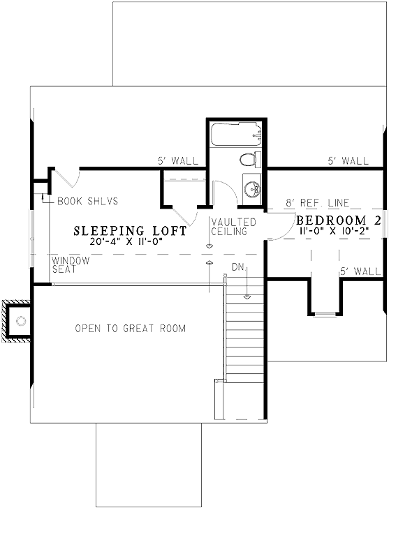 Plan 59158ND: Cabin Cottage - Floor Plan - 2nd Floor - Cabin, Cottage, Country, Mountain, Rustic, Vacation