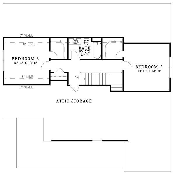 Plan 59206ND:  Country House Plan with Wrap-Around Porch and Main Level Master - Floor Plan - 2nd Floor - Country, Traditional