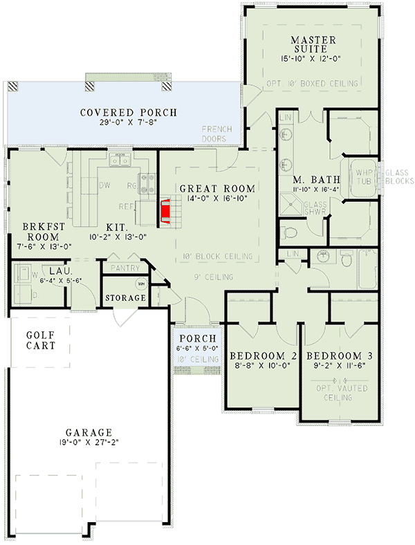 Plan 59221ND: Comforting Home Plan - Floor Plan - Main Level - Traditional
