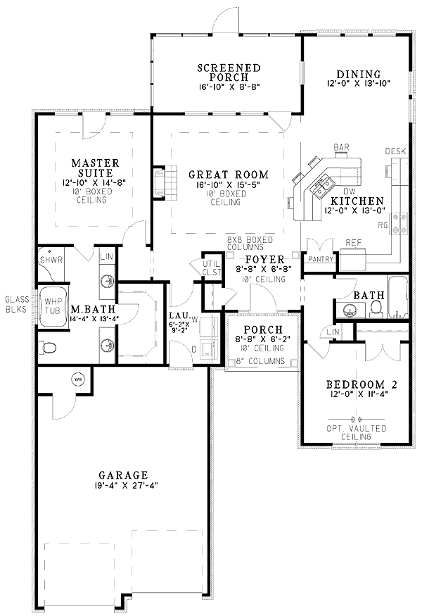 Plan 59228ND: Stone Accented Exterior - Floor Plan - Main Level - Traditional