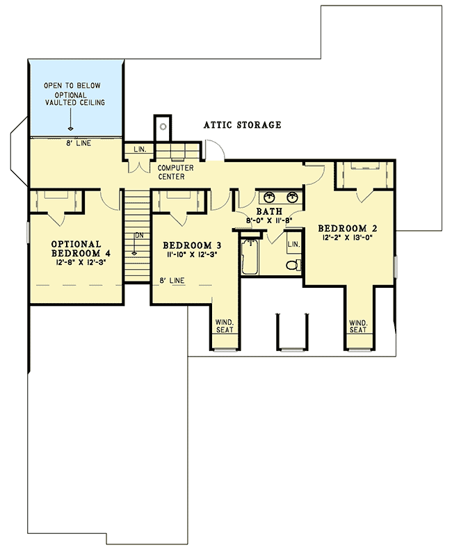 Plan 5926ND: Southern Charm, Modern Design - Floor Plan - 2nd Floor - Southern, Traditional