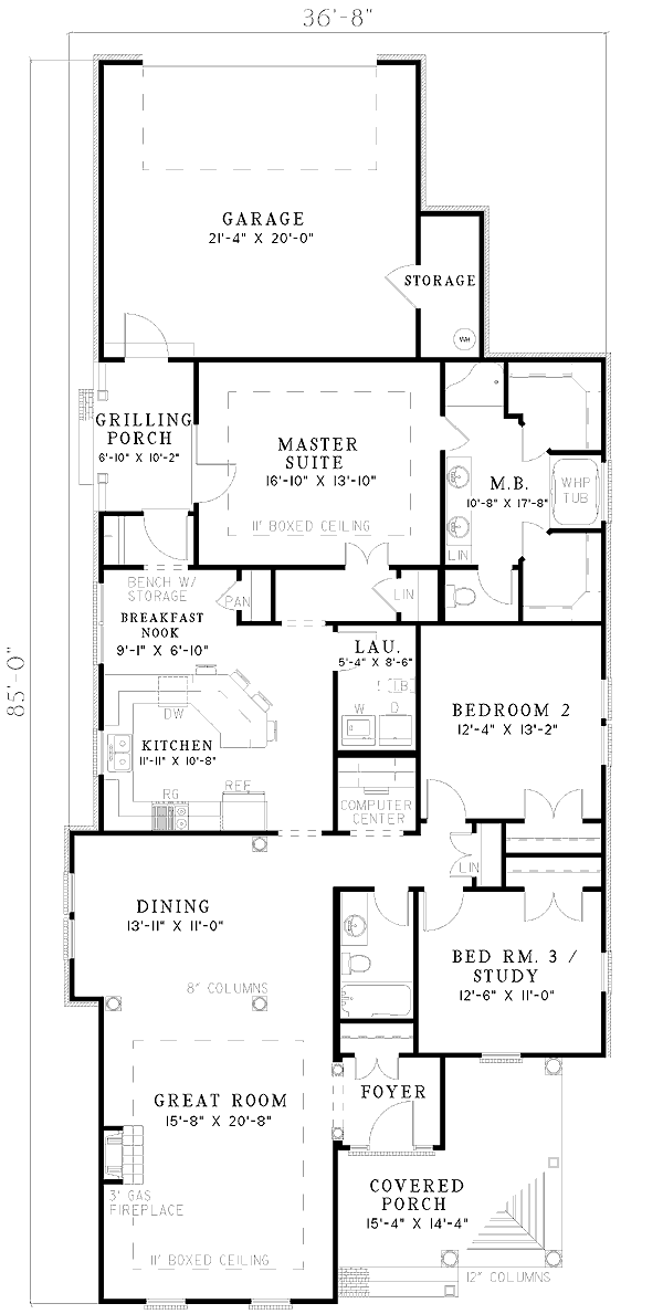 Plan 59274ND: Entertaining Design - Floor Plan - Main Level - Traditional