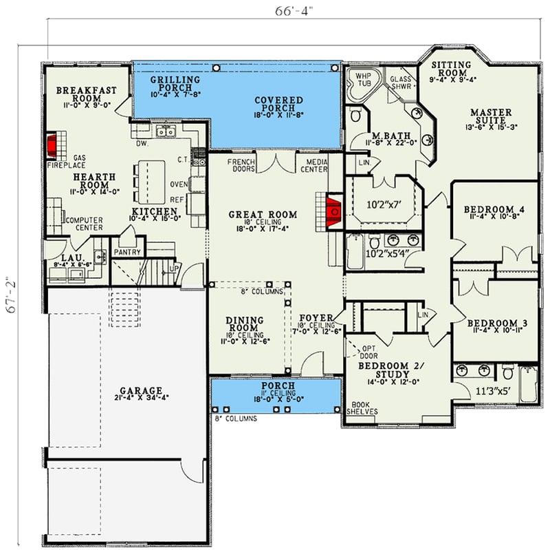 Plan 5933ND: Open Living - Floor Plan - Main Level - Traditional