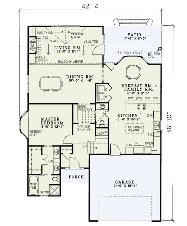 Plan 59390ND: Multi-Storied Foyer - Floor Plan - Main Level - Traditional