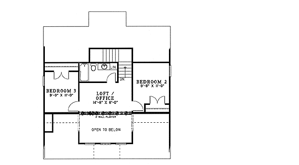 Plan 59415ND: Country Comfort With Shed Dormer - Floor Plan - 2nd Floor - Traditional