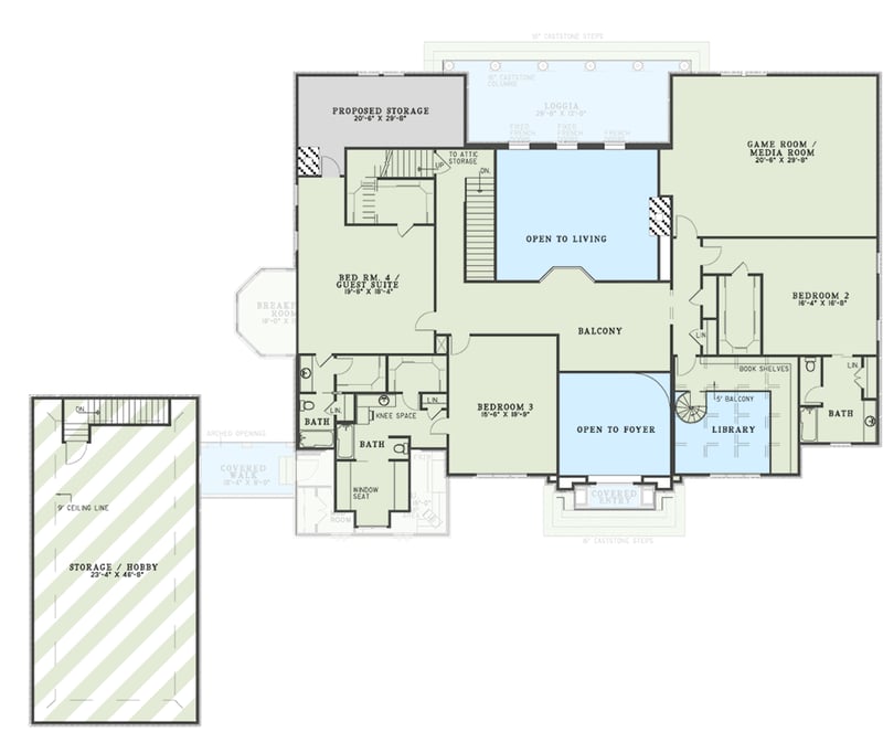 Plan 59421ND: Exquisite European House Plan with Luxury Amenities - Floor Plan - 2nd Floor - European