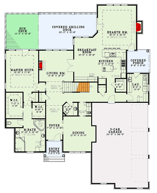 Plan 59433ND: Elegant Two Story House Plan - Floor Plan - Main Level - Traditional