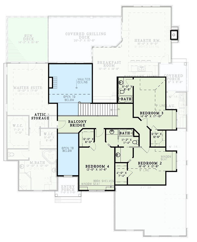 Plan 59433ND: Elegant Two Story House Plan - Floor Plan - 2nd Floor - Traditional