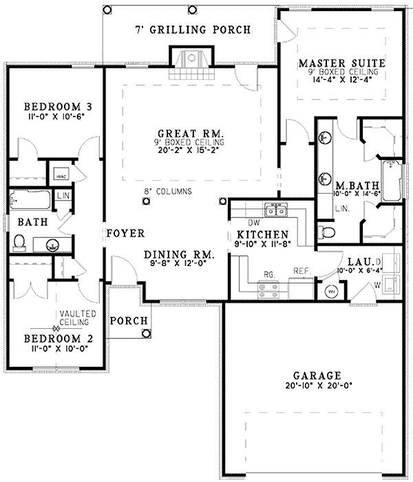 Plan 59509ND: Charming Roundtop Window - Floor Plan - Main Level - Traditional