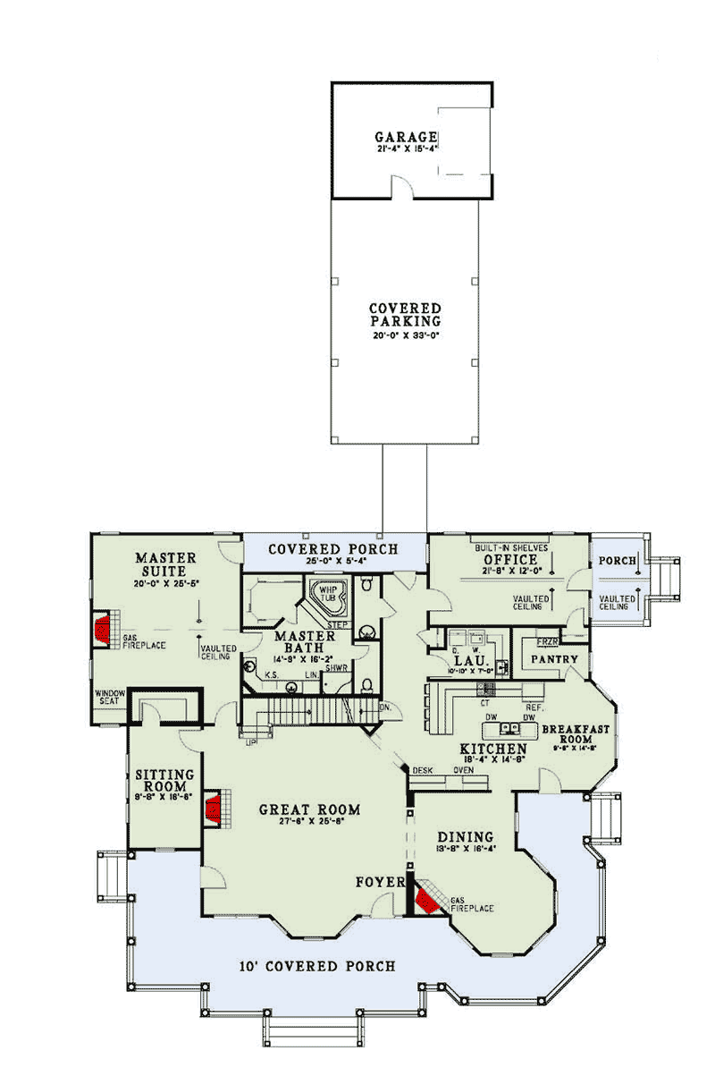 Plan 59523ND: Back to the Future - Floor Plan - Main Level - Victorian