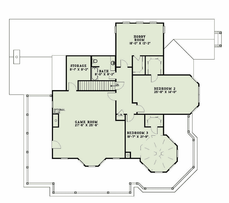 Plan 59523ND: Back to the Future - Floor Plan - 2nd Floor - Victorian