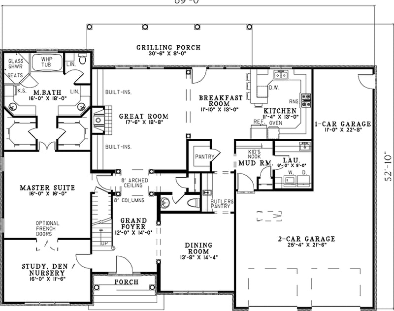Plan 59544ND: Luxury and Elegance - Floor Plan - Main Level - Traditional