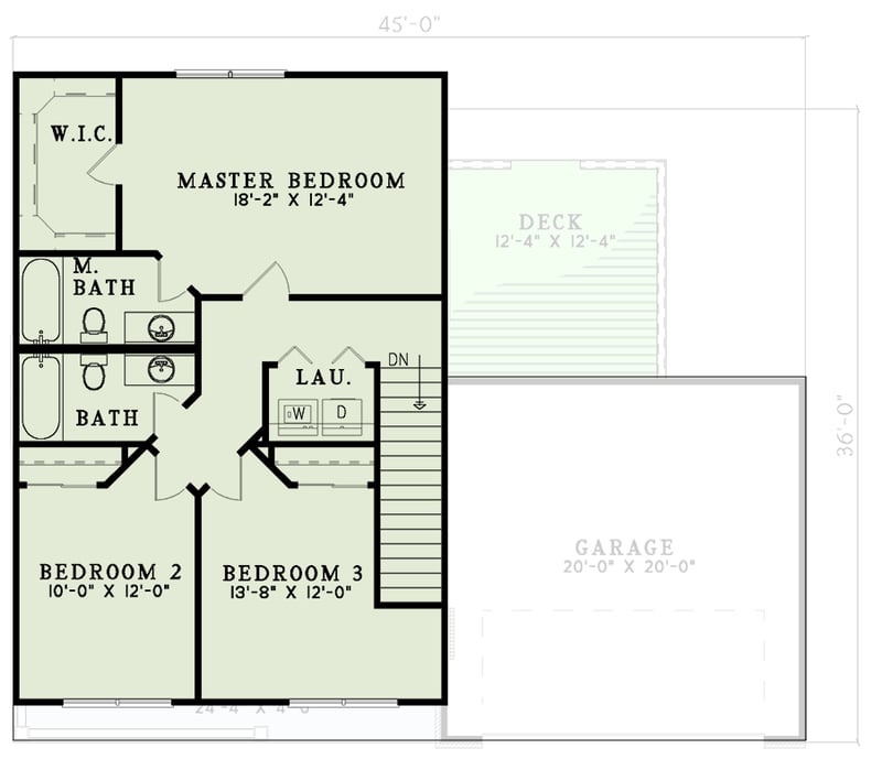 Plan 59561ND: Charming Traditional House Plan with Open Concept Living and Upstairs Master - Floor Plan - 2nd Floor - Country, Traditional