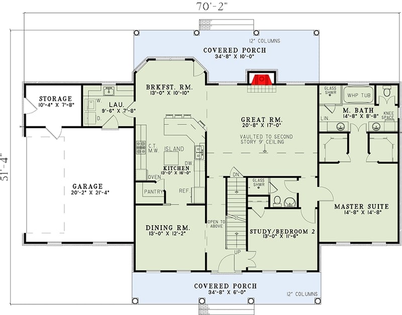 Plan 59563ND: Country Home Plan with Three Dormers and Three Upstairs Bedrooms - 2698 Sq Ft - Floor Plan - Main Level - Country, Traditional