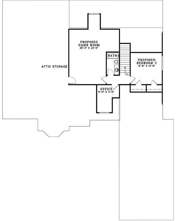Plan 59567ND: 3, 4 or 5 Bedroom House Plan - Floor Plan - 2nd Floor - Traditional
