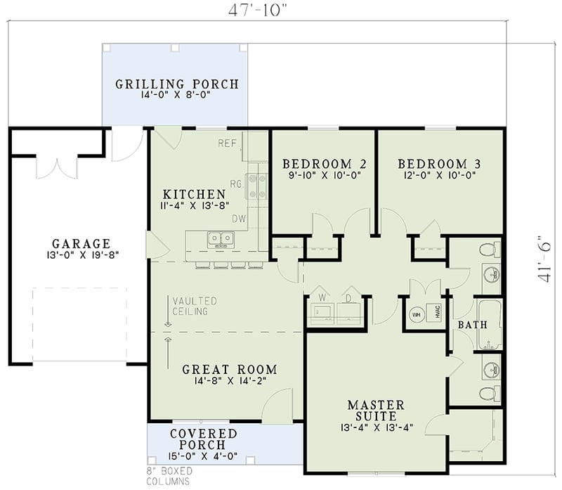 Plan 59569ND: Cozy Without Compromise - Floor Plan - Main Level - Country, Ranch, Traditional