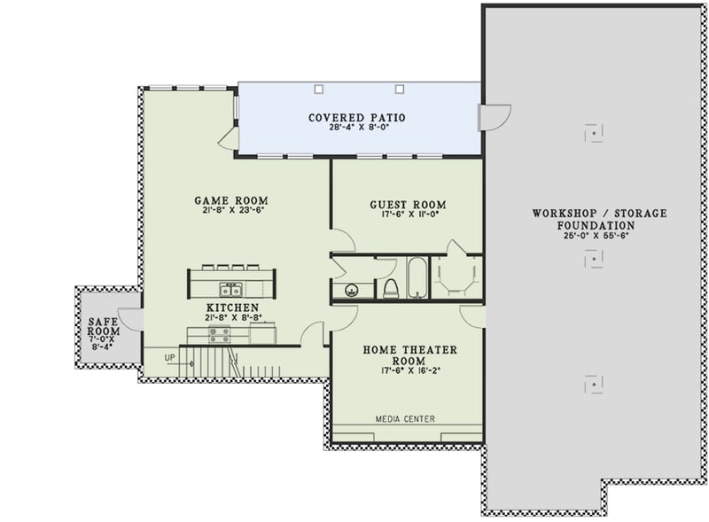 Plan 59600ND: Spacious European-Style Home with Luxurious First-Floor Master Suite - Floor Plan - Lower Level - European, Traditional