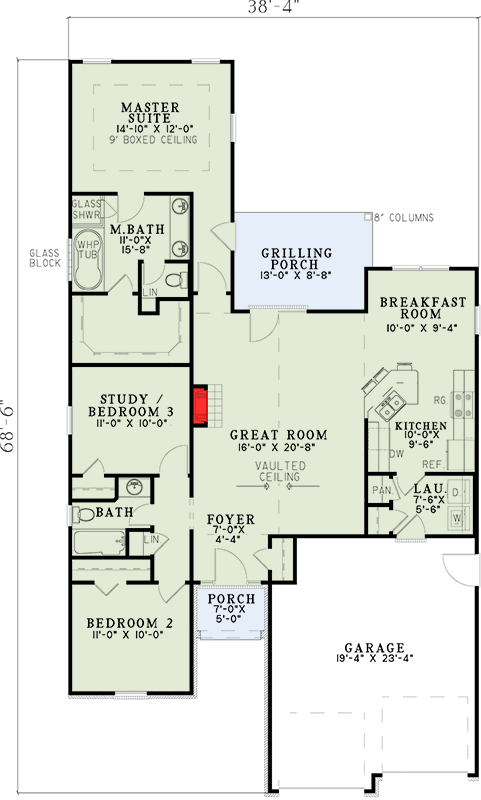 Plan 59609ND: Charming Traditional Home with Flexible Living Spaces and Main-Level Master Suite - Floor Plan - Main Level - Traditional